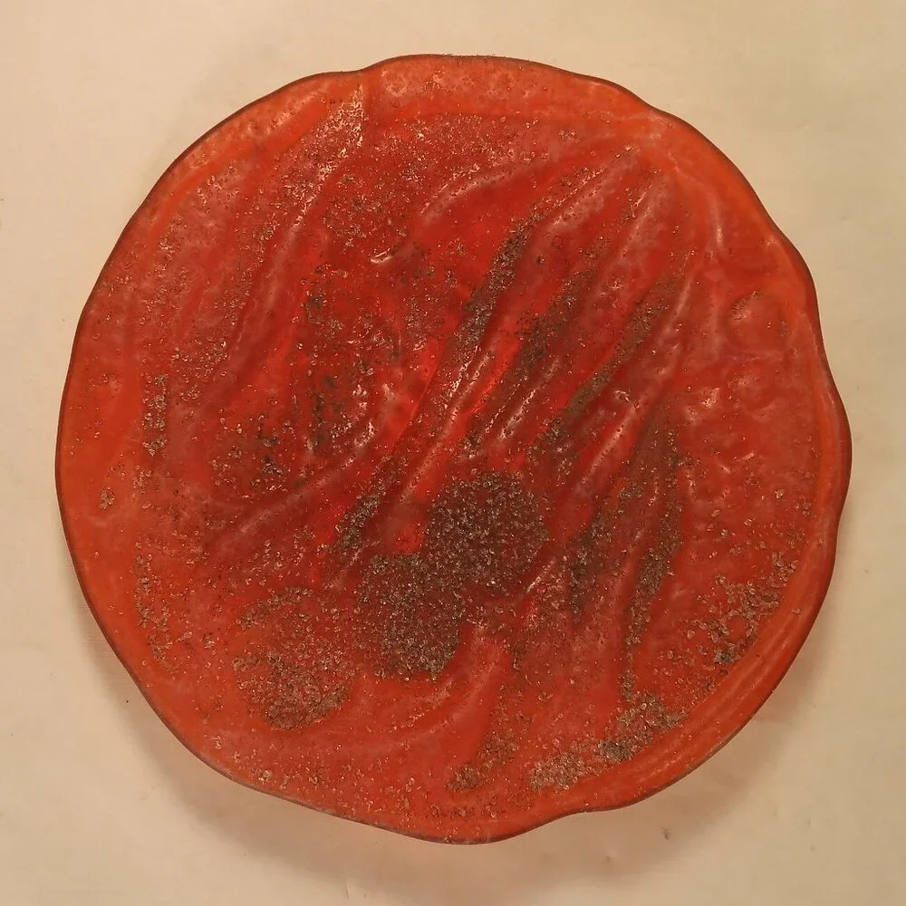 Red Art Glass Hummingbird Bird Bath Bowl Foot Grit Sand Replacement Magnetic 6